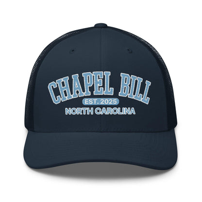 Chapel Bill Belichick UNC Coach Embroidered Mesh Trucker Hat - Navy