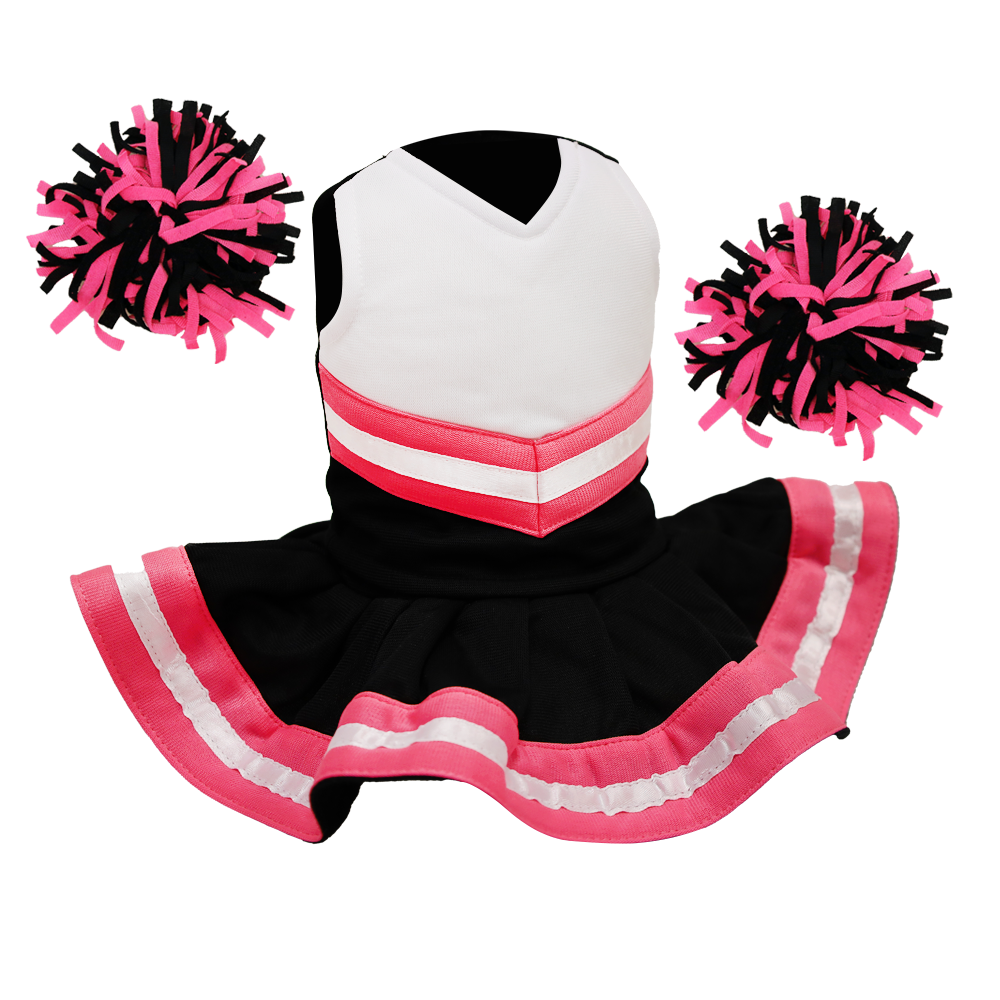 Cheerleader Outfit - Black & White body with Pink trim #90019BP - Embroider Buddy®