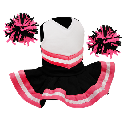 Cheerleader Outfit - Black & White body with Pink trim #90019BP - Embroider Buddy®