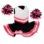 Cheerleader Outfit - Black & White body with Pink trim #90019BP - Embroider Buddy®