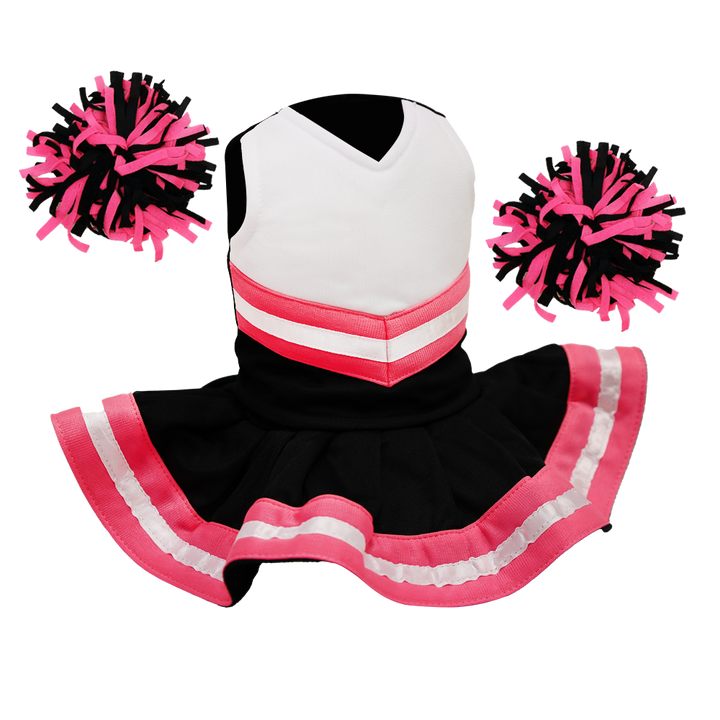 Cheerleader Outfit - Black & White body with Pink trim #90019BP - Embroider Buddy®