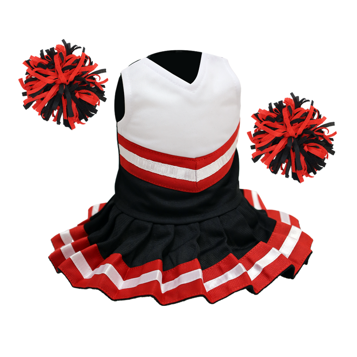 Cheerleader Outfit - Black & White body with Red trim #90018BR - Embroider Buddy®