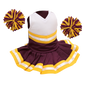 Cheerleader Outfit - Burgundy & White body with Gold trim #90010BG - Embroider Buddy®