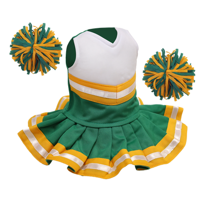Cheerleader Outfit - Green and White body with Gold trim #90012GG - Embroider Buddy®