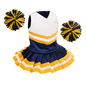 Cheerleader Outfit - Navy Blue & White body with Gold trim #90017NG - Embroider Buddy®