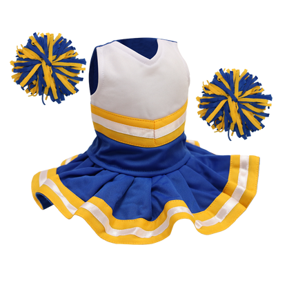 Cheerleader Outfit - Royal Blue & White body with Gold trim #90012RGB - Embroider Buddy®