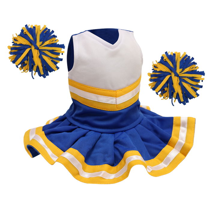 Cheerleader Outfit - Royal Blue & White body with Gold trim #90012RGB - Embroider Buddy®