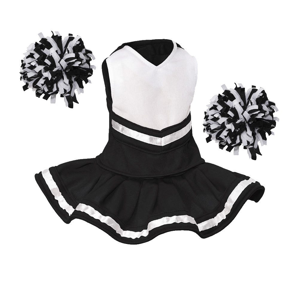 Cheerleader Outfit - White body with Black trim #90009B - Embroider Buddy®