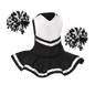 Cheerleader Outfit - White body with Black trim #90009B - Embroider Buddy®