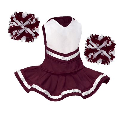 Cheerleader Outfit - White body with Burgundy trim #90019 - Embroider Buddy®