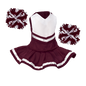 Cheerleader Outfit - White body with Burgundy trim #90019 - Embroider Buddy®