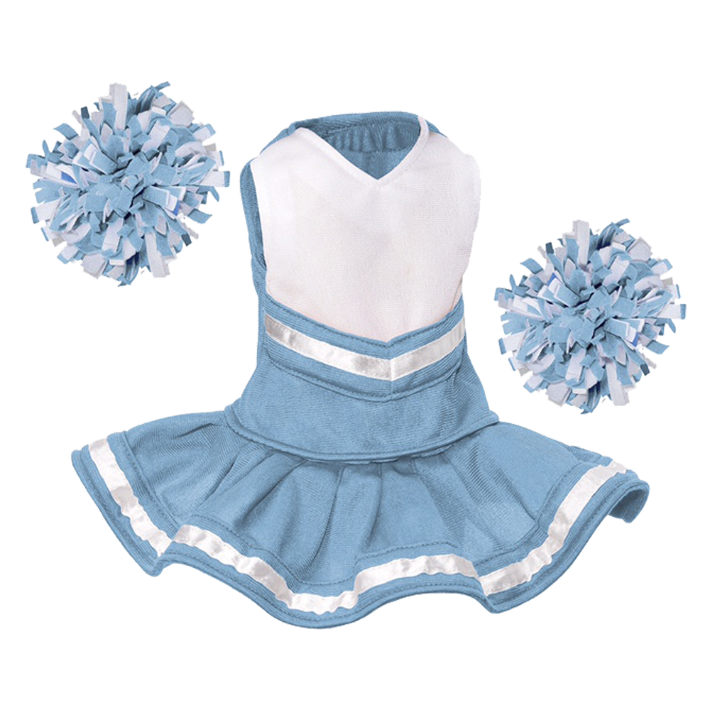 Cheerleader Outfit - White body with Carolina Blue trim #90009CB - Embroider Buddy®