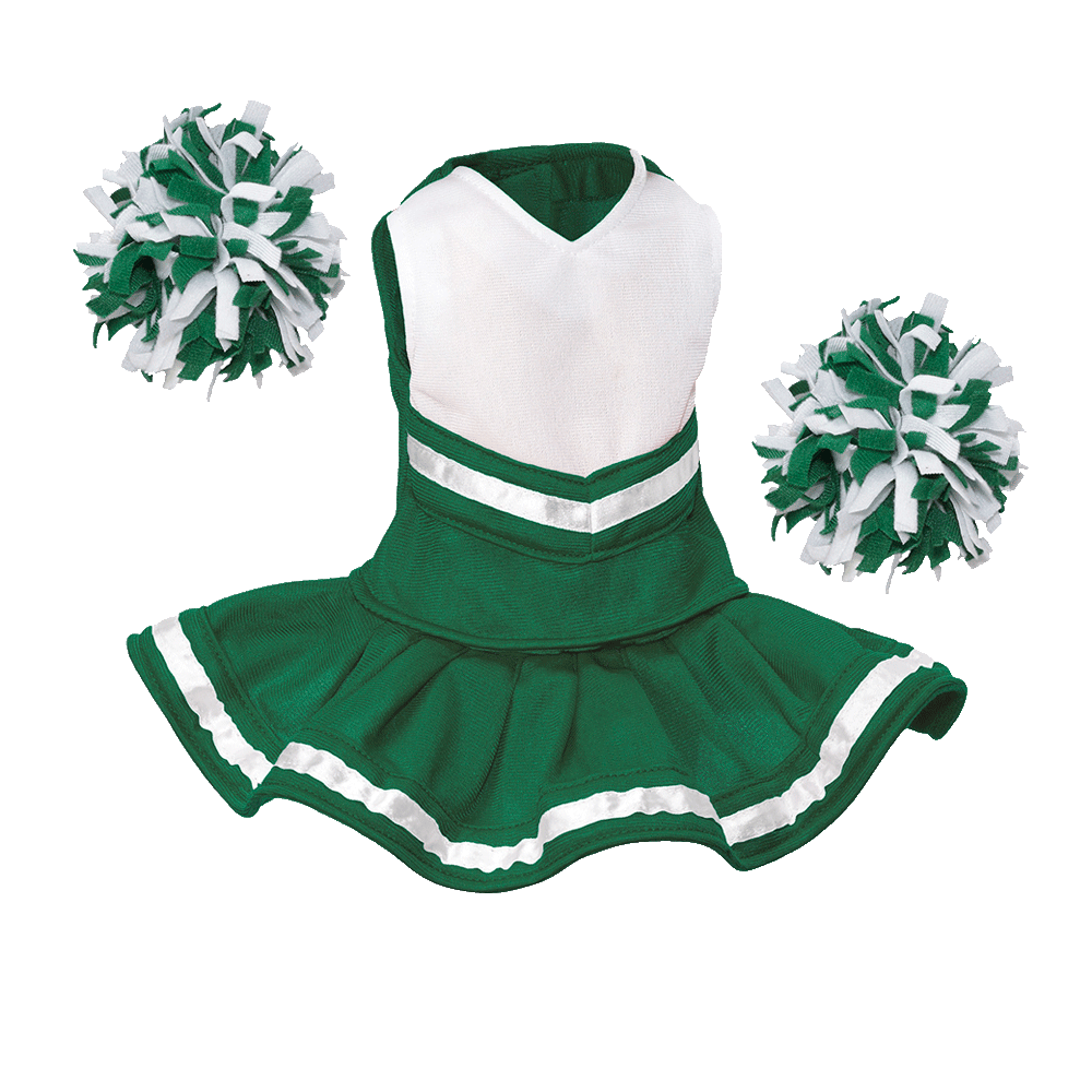 Cheerleader Outfit - White body with Green trim #90009GR - Embroider Buddy®