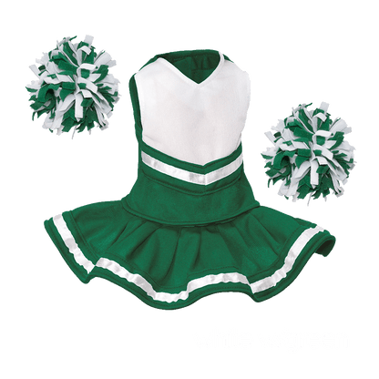 Cheerleader Outfit - White body with Green trim #90009GR - Embroider Buddy®