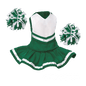 Cheerleader Outfit - White body with Green trim #90009GR - Embroider Buddy®
