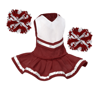 Cheerleader Outfit - White body with Maroon trim #90009M - Embroider Buddy®