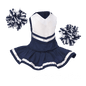 Cheerleader Outfit - White body with Navy Blue trim #90009N - Embroider Buddy®
