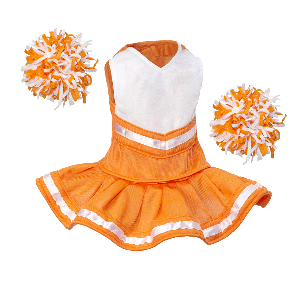 Cheerleader Outfit - White body with Orange trim #90009OR - Embroider Buddy®