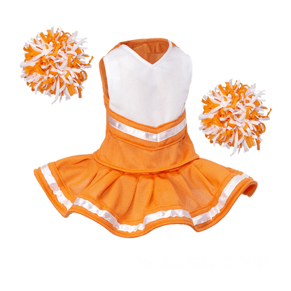 Cheerleader Outfit - White body with Orange trim #90009OR - Embroider Buddy®