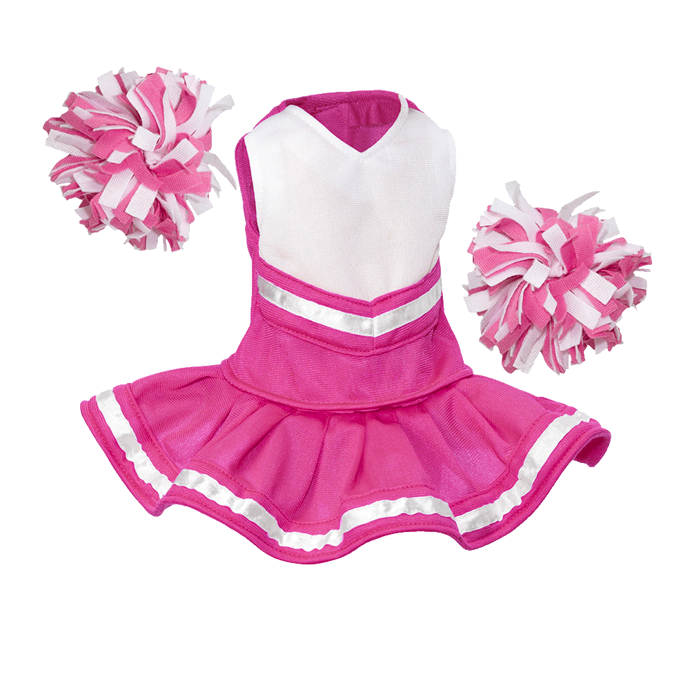 Cheerleader Outfit - White body with Pink trim #90009PI - Embroider Buddy®