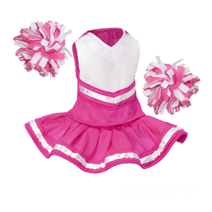 Cheerleader Outfit - White body with Pink trim #90009PI - Embroider Buddy®