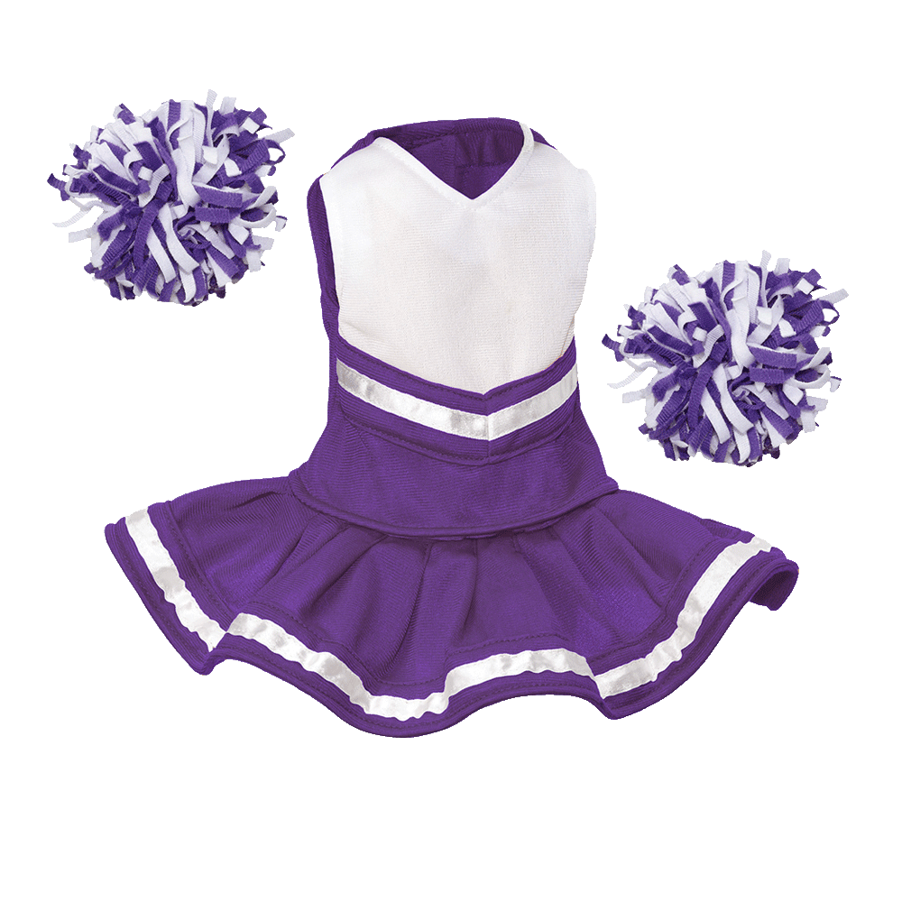 Cheerleader Outfit - White body with Purple trim #90009P - Embroider Buddy®