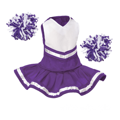 Cheerleader Outfit - White body with Purple trim #90009P - Embroider Buddy®