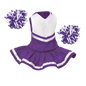 Cheerleader Outfit - White body with Purple trim #90009P - Embroider Buddy®