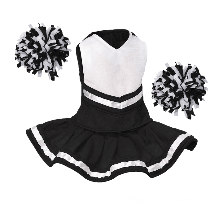 Cheerleader Outfit - White body with Black trim #90009B - Embroider Buddy®