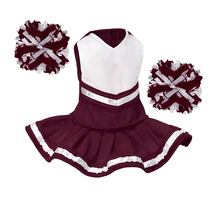 Cheerleader Outfit - White body with Burgundy trim #90019 - Embroider Buddy®