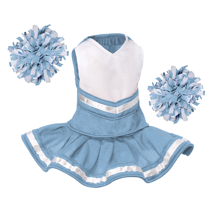 Cheerleader Outfit - White body with Carolina Blue trim #90009CB - Embroider Buddy®