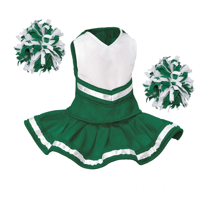 Cheerleader Outfit - White body with Green trim #90009GR - Embroider Buddy®