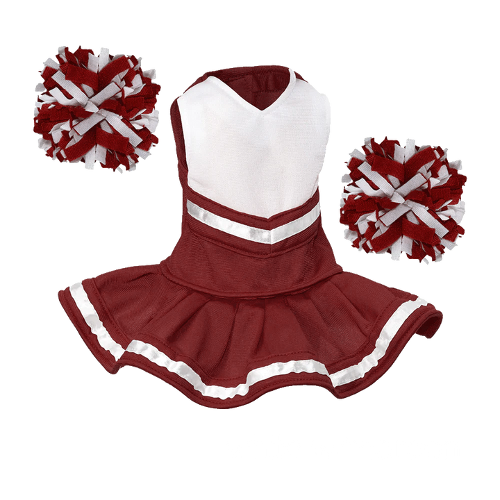 Cheerleader Outfit - White body with Maroon trim #90009M - Embroider Buddy®