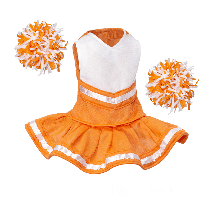 Cheerleader Outfit - White body with Orange trim #90009OR - Embroider Buddy®