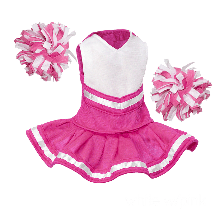 Cheerleader Outfit - White body with Pink trim #90009PI - Embroider Buddy®