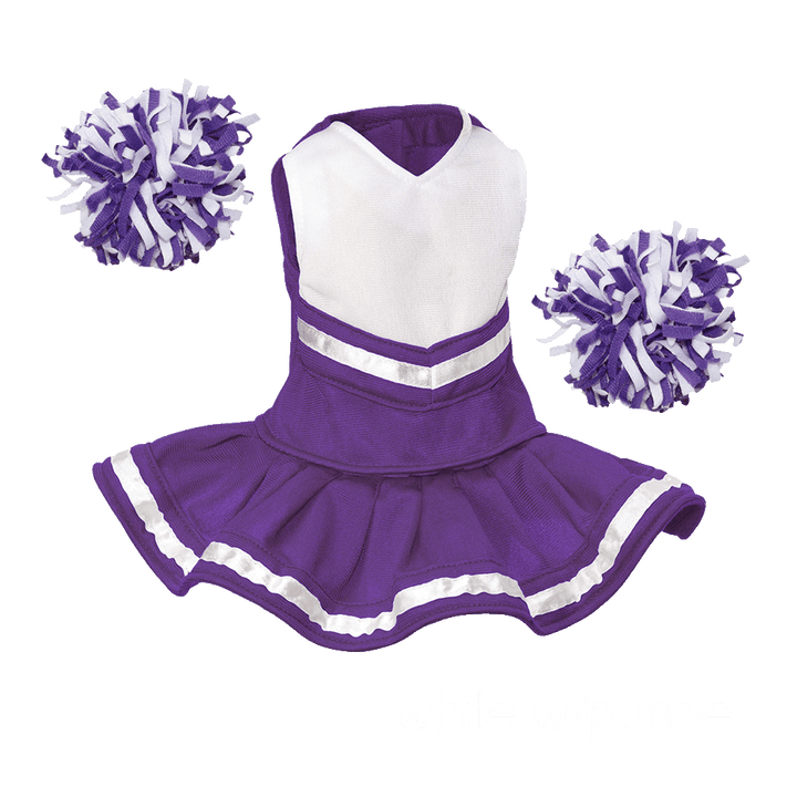 Cheerleader Outfit - White body with Purple trim #90009P - Embroider Buddy®