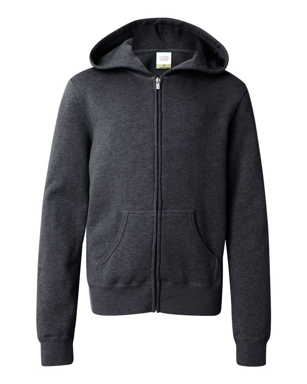 AFX25FZ - Women Fitted Zip Hood - Charcoal Heather / XS - CLOSE