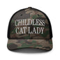 Childless Cat Lady Camo Trucker Hat - Camo/Black - Headwear
