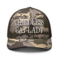 Childless Cat Lady Camo Trucker Hat - Camo/Olive - Headwear