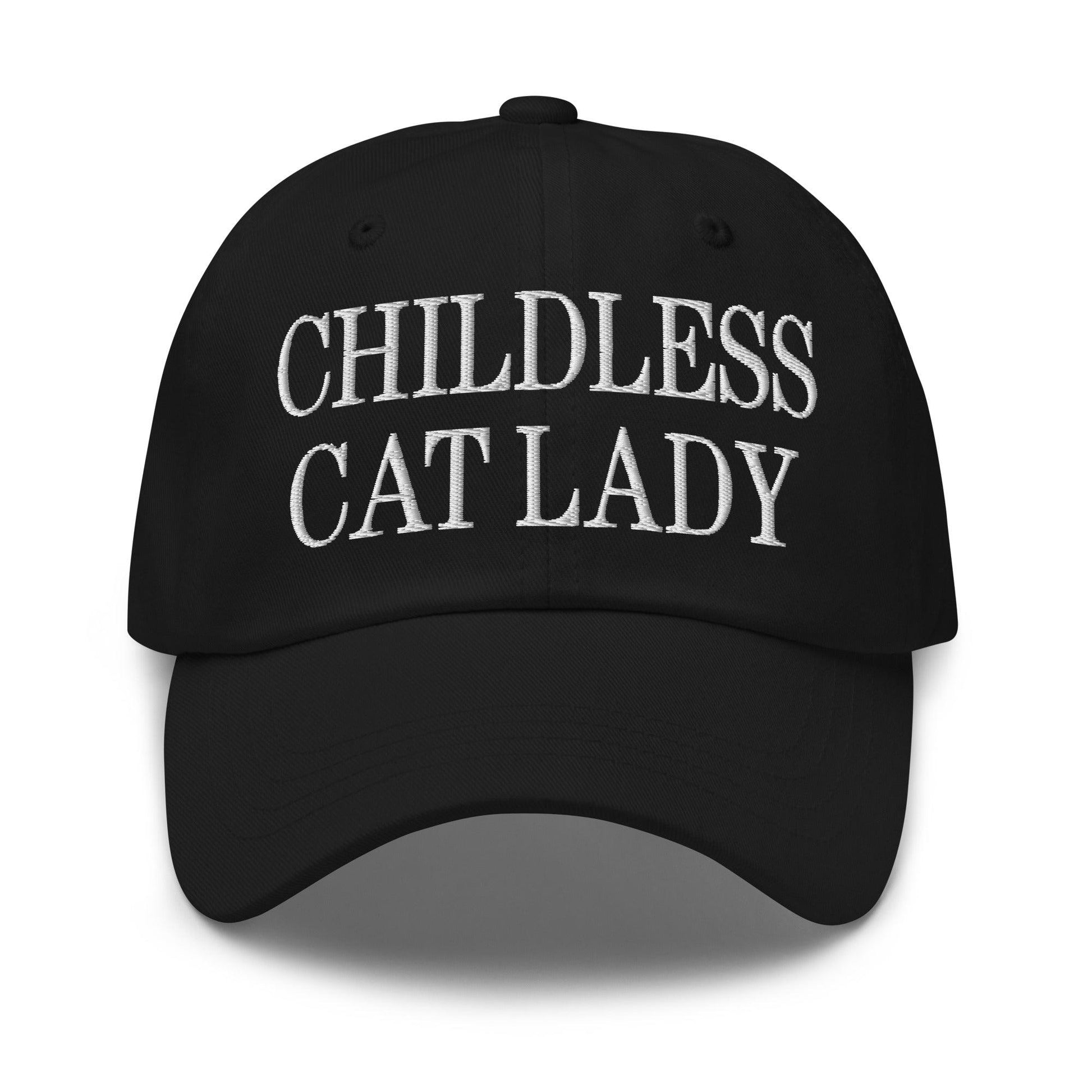 Childless Cat Lady Dad Hat - Black - Headwear