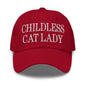 Childless Cat Lady Dad Hat - Cranberry - Headwear