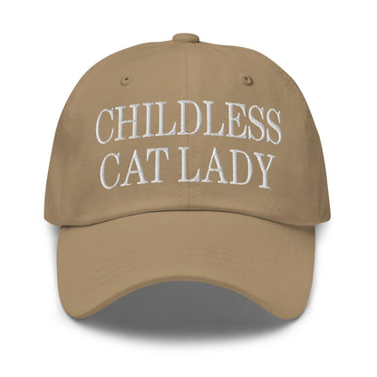 Childless Cat Lady Dad Hat - Khaki - Headwear