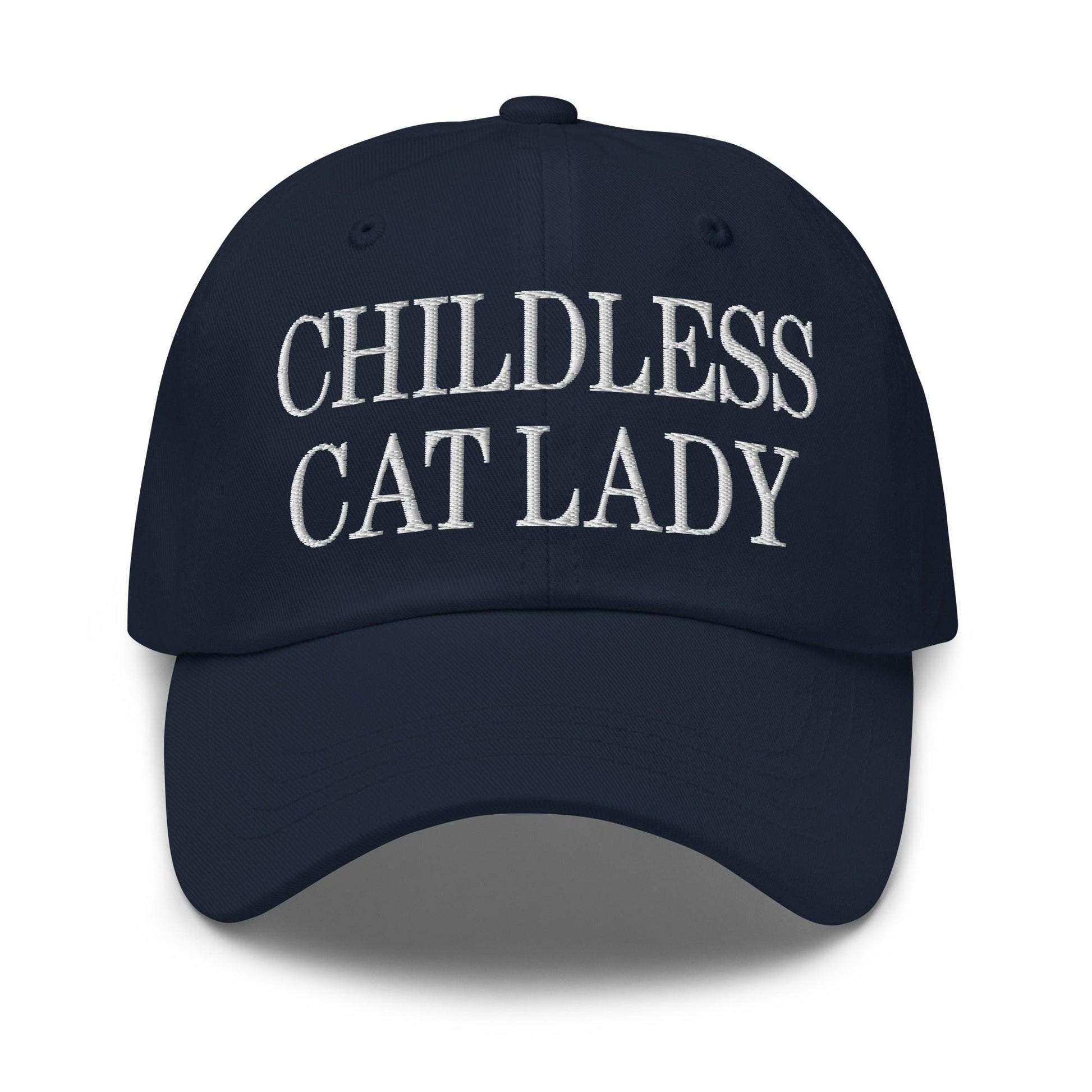 Childless Cat Lady Dad Hat - Navy - Headwear