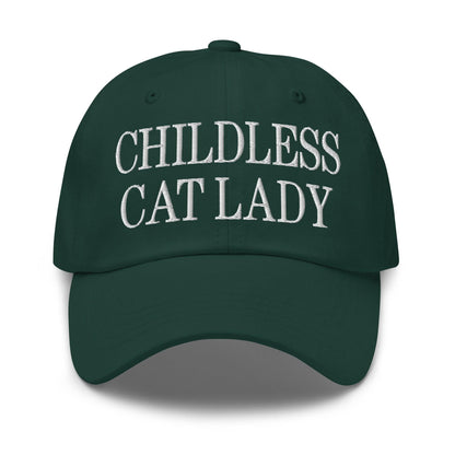 Childless Cat Lady Dad Hat - Spruce - Headwear