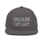 Childless Cat Lady Flat Bill Brim Snapback Hat - Dark Grey - Headwear