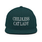 Childless Cat Lady Flat Bill Brim Snapback Hat - Spruce - Headwear