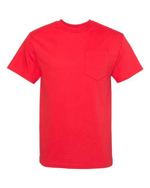 Red pocket cotton polyester blend T-Shirt from Classic Pocket T-Shirt collection