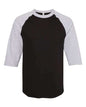 Black and gray athletic heather raglan shirt showcasing stylish color designates in custom apparel