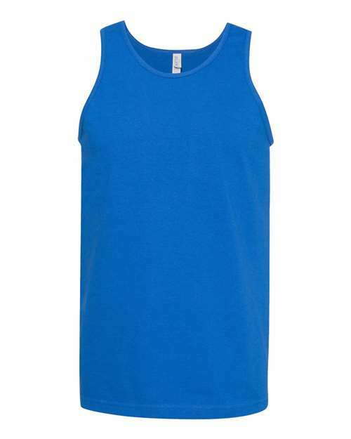 Blue Classic Tank Top made from soft cotton polyester blend fabric for comfortable wear