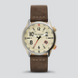 Columbia Timing Outbacker 3-Hand Date Watch - Stone Dial Saddle Leather Strap